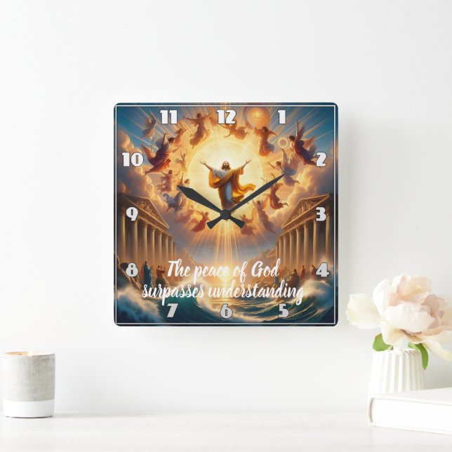 Horloge Carrée Faire un bond dans les rêves (Maison)