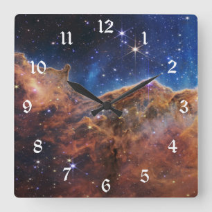 Horloge Carrée Falaises cosmiques Carina Nebula Space Webb Telesc