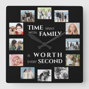 Horloge Carrée Famille