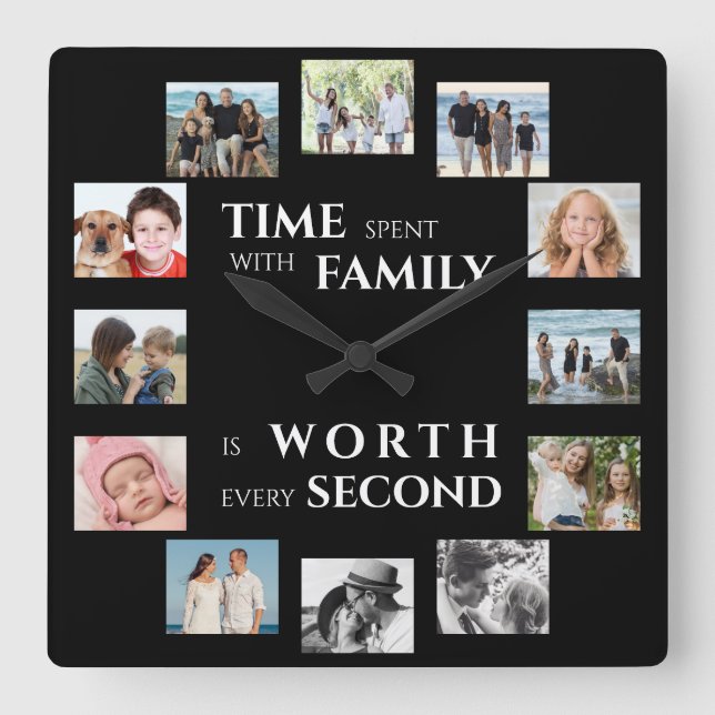 Horloge Carrée Famille (Recto)