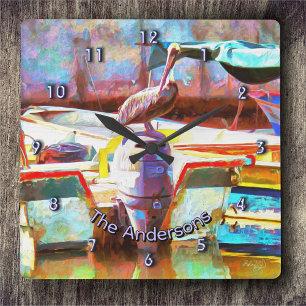 Horloge Carrée Famille Los Peines Pelican 0463