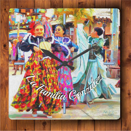 Horloge Carrée Family Mexican Festival Dancers 2549