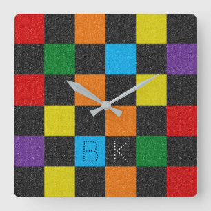 Horloge Carrée Fashion Rainbow LGBTQ Monogram
