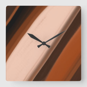Horloge Carrée Faux bois rayé fantaisie