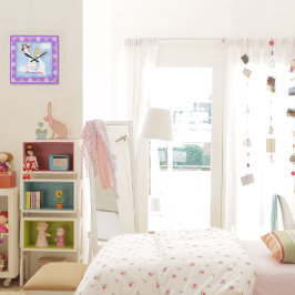 Horloge Carrée Fées à l'aquarelle Filles de lavande