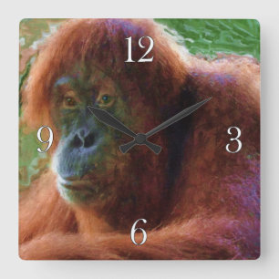 Horloge Carrée Femme en voie de disparition Orangutan Primate Wil