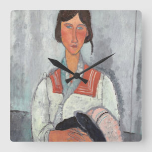 Horloge Carrée Femme tzigane avec bébé, 1919 (huile sur toile)
