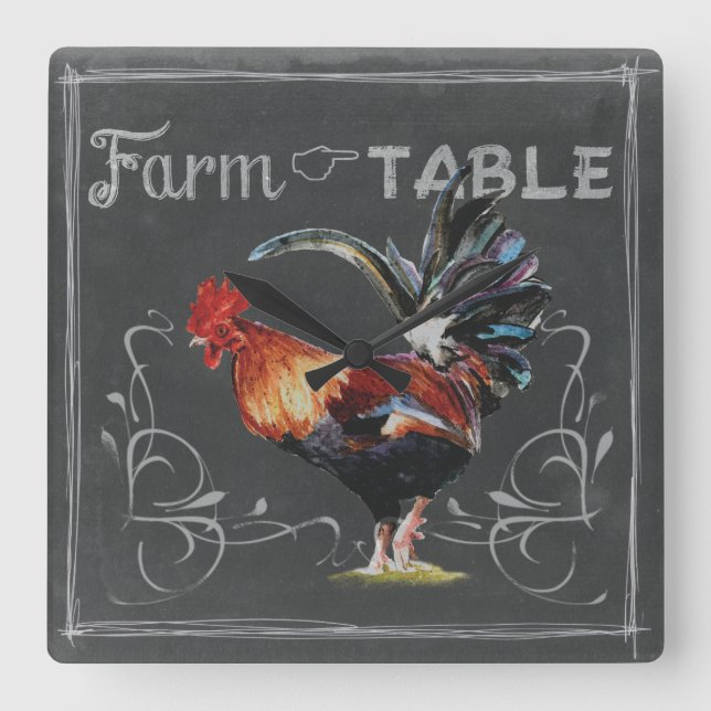Horloge Carrée Ferme pour ajourner le coq (Recto)
