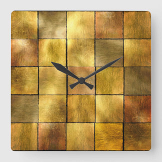 Horloge Carrée Feuille d'or