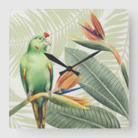 Feuilles de palmiers à oiseaux verts