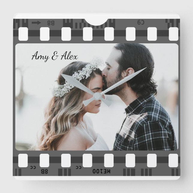 Horloge Carrée Film tendance Reel Film Film personnalisable Cadre (Recto)