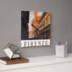 Horloge Carrée Firenze, Florence, Palazzo Vecchio, Italie vintage