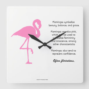 Horloge Carrée Flamant rose