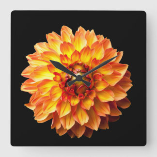 Horloge Carrée Fleur Dahlia florale