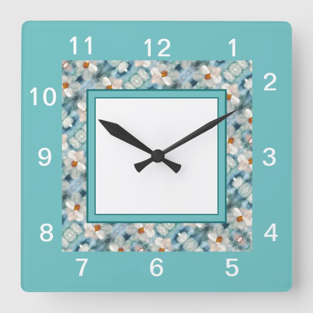 Horloge Carrée Fleur de marguerite (Recto)