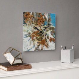 Horloge Carrée Fleur exotique