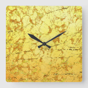 Horloge Carrée Fleur jaune