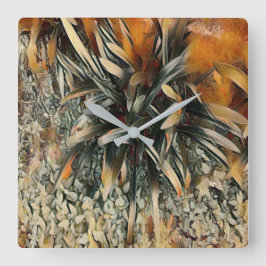 Horloge Carrée Fleurs d'art