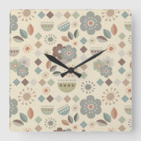 Fleurs naturelles chaudes Mi-Siècle Motif moderne
