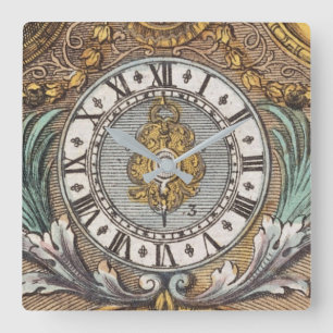 Horloge Carrée Floral Vintage Old Clock Decor