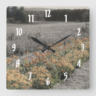 Horloge Carrée Flower Garden