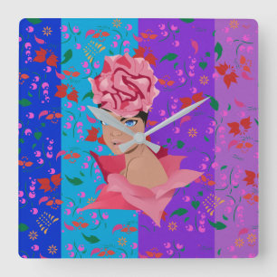 Horloge Carrée Flower Renewal