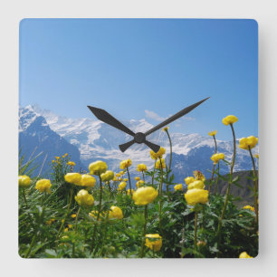 Horloge Carrée Flowers (homonymie) Eiger Monch Swiss Alps