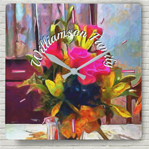 Horloge Carrée Flowers PM0001