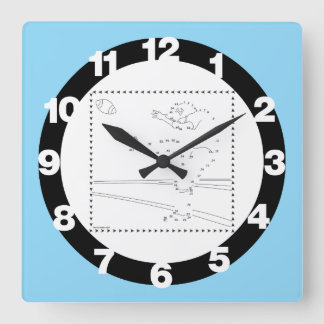Horloge Carrée Football Kicker Connectez Les Points