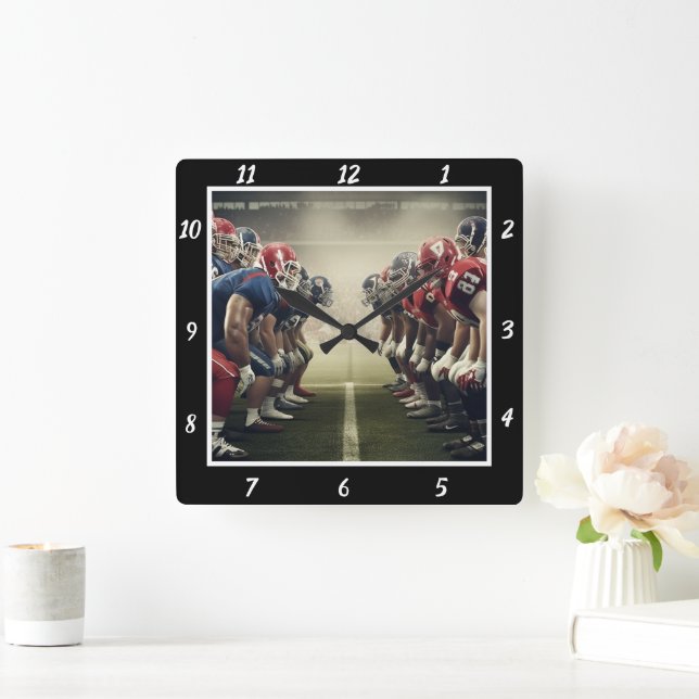 Horloge Carrée Football Teams Showdown (Maison)