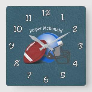Horloge Carrée Football Textured photo Arrière - plan personnalis