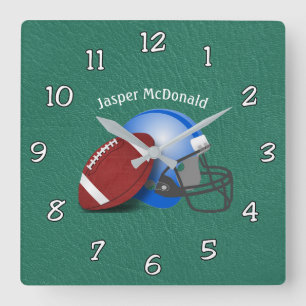 Horloge Carrée Football Textured photo Arrière - plan personnalis