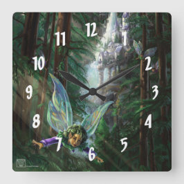 Horloge Carrée Forêt du château de fées