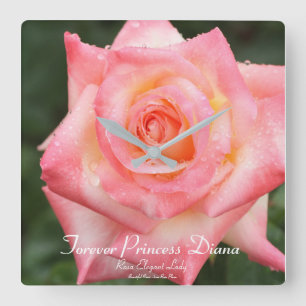 Horloge Carrée Forever Princess Diana : Rosa Élégante Dame