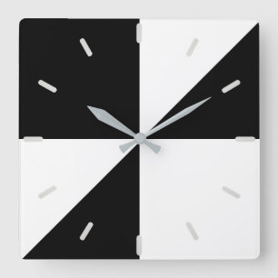 Horloge Carrée Formes géométriques abstraites en noir et blanc