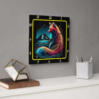 Horloge Carrée Fox Surplombant les monts Midnight