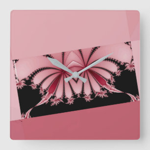Horloge Carrée Fractal garden orchid