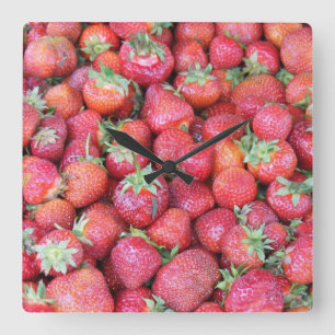 Horloge Carrée Fraises