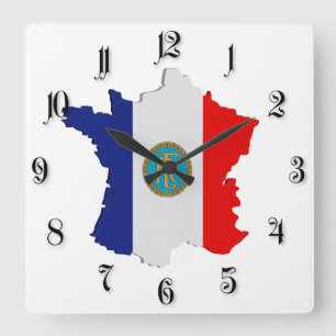 Horloge Carrée France map