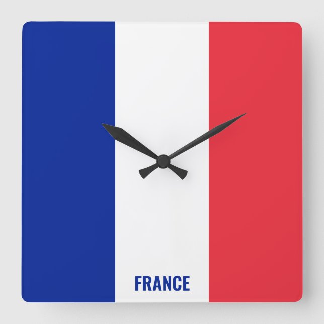 Horloge Carrée France Patriotic (Recto)