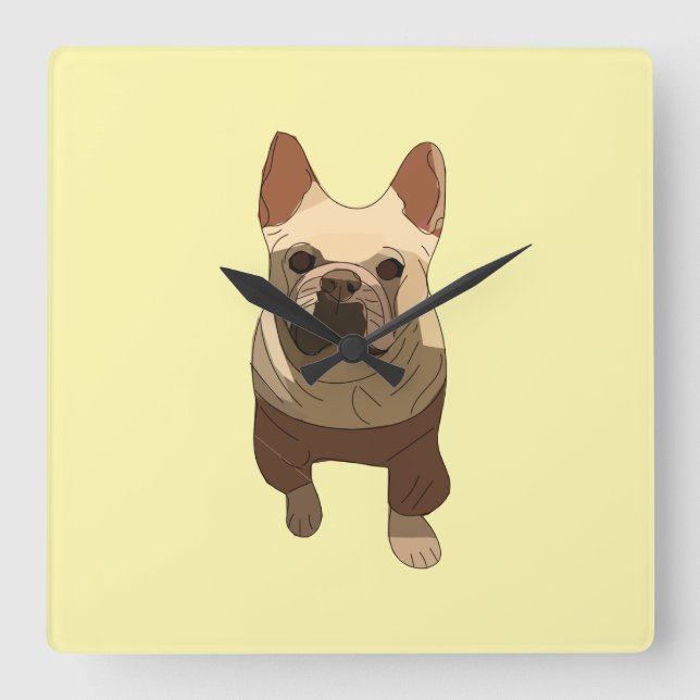 Horloge Carrée French Bulldog (Recto)