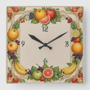 Horloge Carrée Fruit