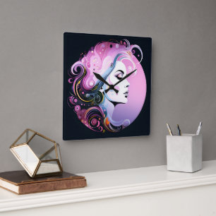 Horloge Carrée "Fruit féminin" Beauté féminine