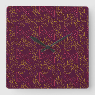 Horloge Carrée Fruit seamless pattern   Fruit surface pattern 18