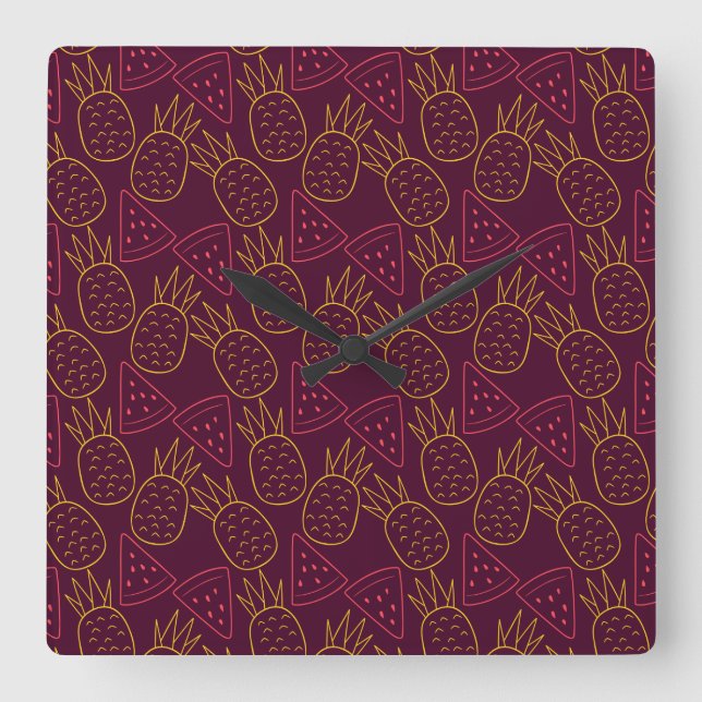Horloge Carrée Fruit seamless pattern | Fruit surface pattern 18 (Recto)
