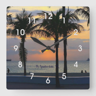 Horloge Carrée Ft. Lauderdale Sunrise