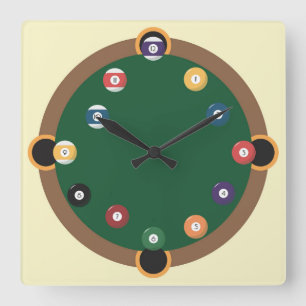 Horloge Carrée Fun pool table