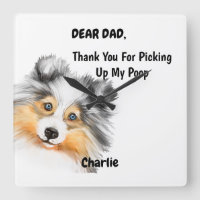 Funky Blue Merle Chien Papa Aquarelle Canine Art