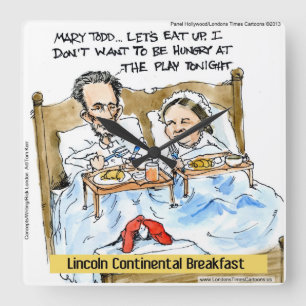 Horloge Carrée Funny Abe Lincoln W/ Mary Todd Wall Clock