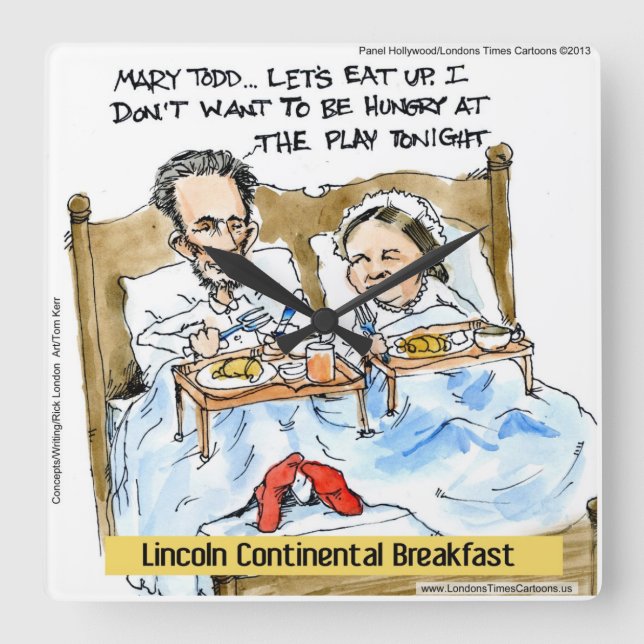 Horloge Carrée Funny Abe Lincoln W/ Mary Todd Wall Clock (Recto)